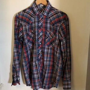 Vintage Plaid Mens Shirt Size Medium